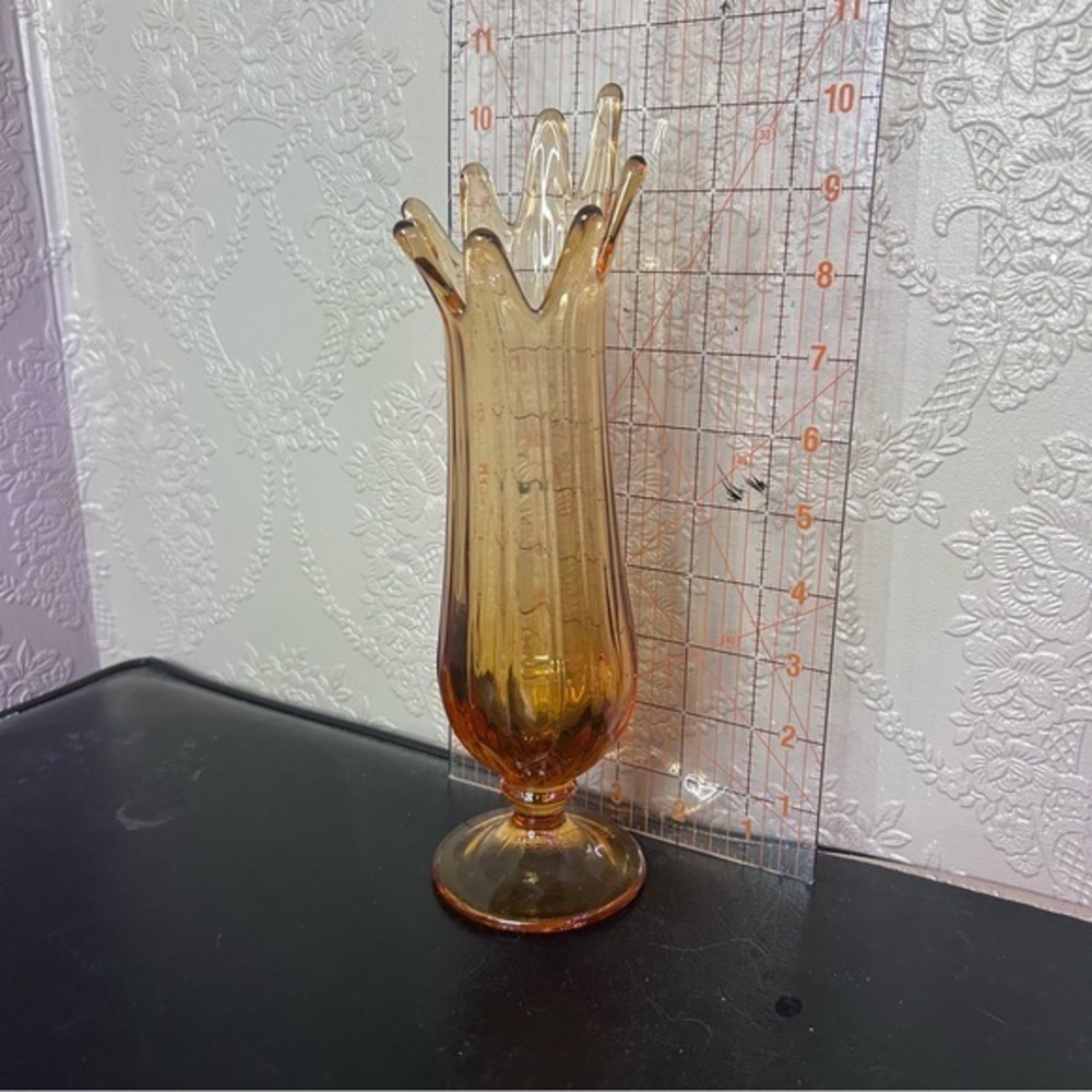 Amber Glass Tulip Vase - Home Accents viking swung vase amber honey